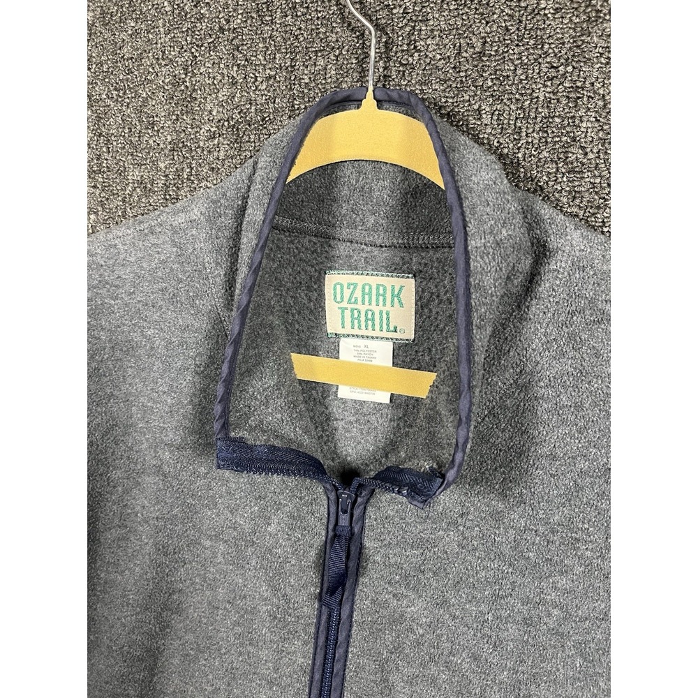 Ozark Trail Fleece Vest Mens XL Gray Full Zip Pockets Outdoor Hiking